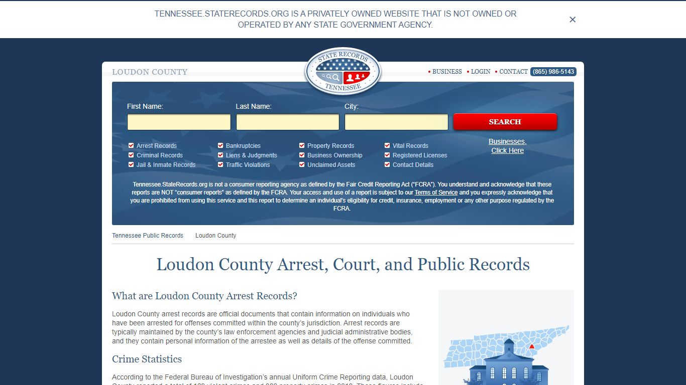 Loudon County Arrest, Court, and Public Records