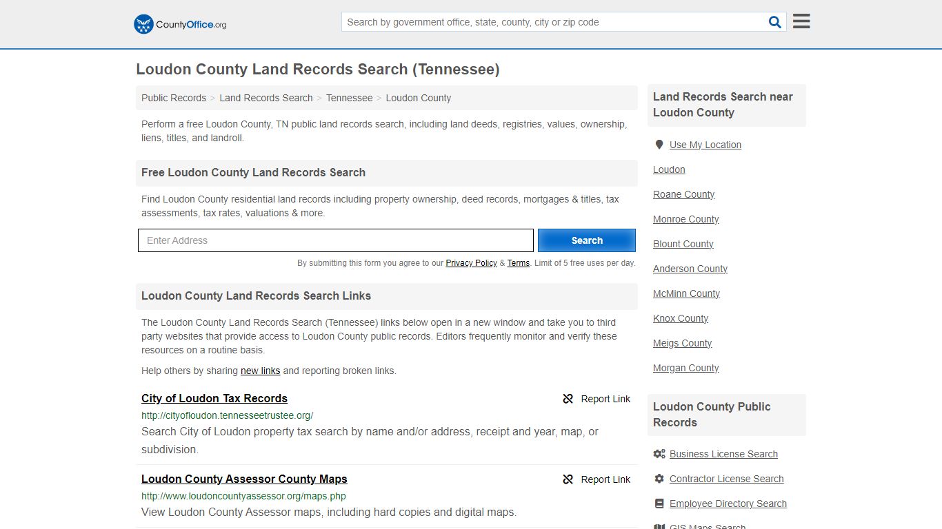 Loudon County Land Records Search (Tennessee) - County Office