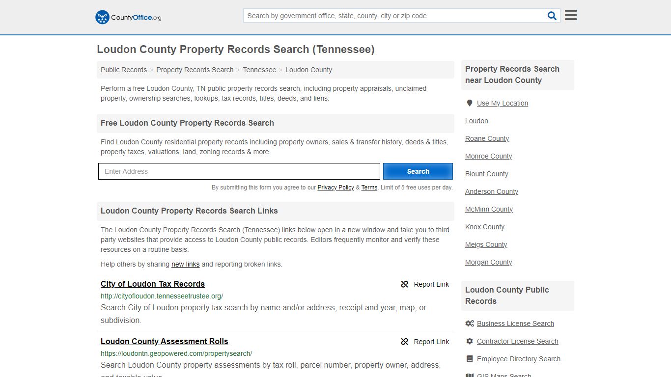 Loudon County Property Records Search (Tennessee) - County Office